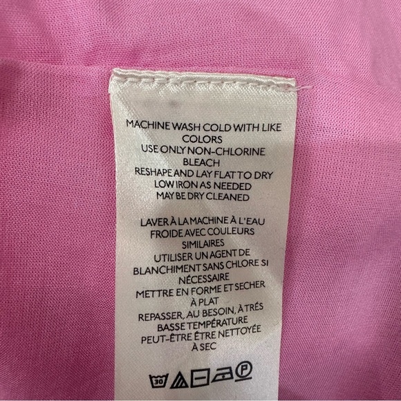 Anthropologie Eyelet Dress Pink Square Neck Tiered - Picture 7 of 8